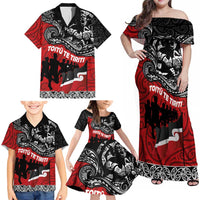 Aotearoa Toitu Te Tiriti Family Matching Off Shoulder Maxi Dress and Hawaiian Shirt Honoring Te Tiriti o Waitangi Maori Haka LT03 - Polynesian Pride
