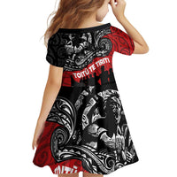 Aotearoa Toitu Te Tiriti Family Matching Off Shoulder Short Dress and Hawaiian Shirt Honoring Te Tiriti o Waitangi Maori Haka LT03 - Polynesian Pride