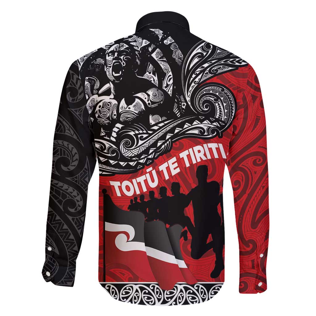 Aotearoa Toitu Te Tiriti Family Matching Short Sleeve Bodycon Dress and Hawaiian Shirt Honoring Te Tiriti o Waitangi Maori Haka LT03 - Polynesian Pride