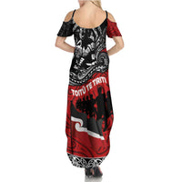 Aotearoa Toitu Te Tiriti Family Matching Summer Maxi Dress and Hawaiian Shirt Honoring Te Tiriti o Waitangi Maori Haka LT03 - Polynesian Pride