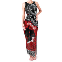 Aotearoa Toitu Te Tiriti Family Matching Tank Maxi Dress and Hawaiian Shirt Honoring Te Tiriti o Waitangi Maori Haka LT03 Mom's Dress Red - Polynesian Pride