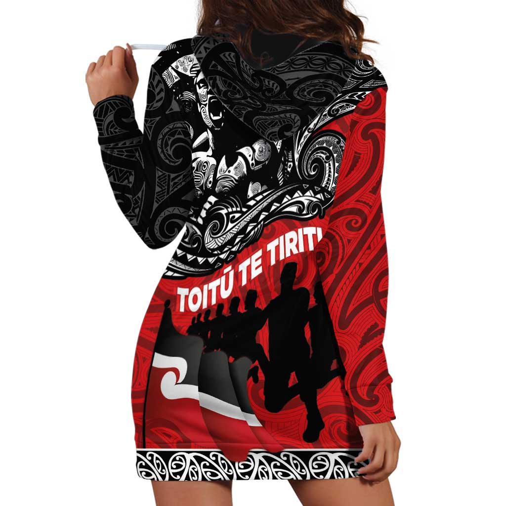 Aotearoa Toitu Te Tiriti Hoodie Dress Honoring Te Tiriti o Waitangi Maori Haka LT03 - Polynesian Pride