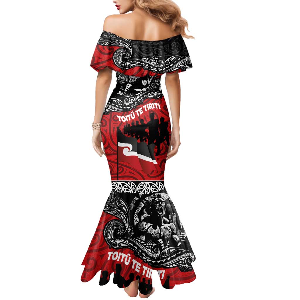 Aotearoa Toitu Te Tiriti Mermaid Dress Honoring Te Tiriti o Waitangi Maori Haka LT03 - Polynesian Pride