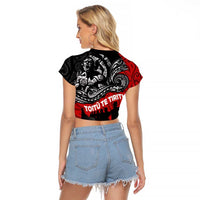 Aotearoa Toitu Te Tiriti Raglan Cropped T Shirt Honoring Te Tiriti o Waitangi Maori Haka LT03 - Polynesian Pride