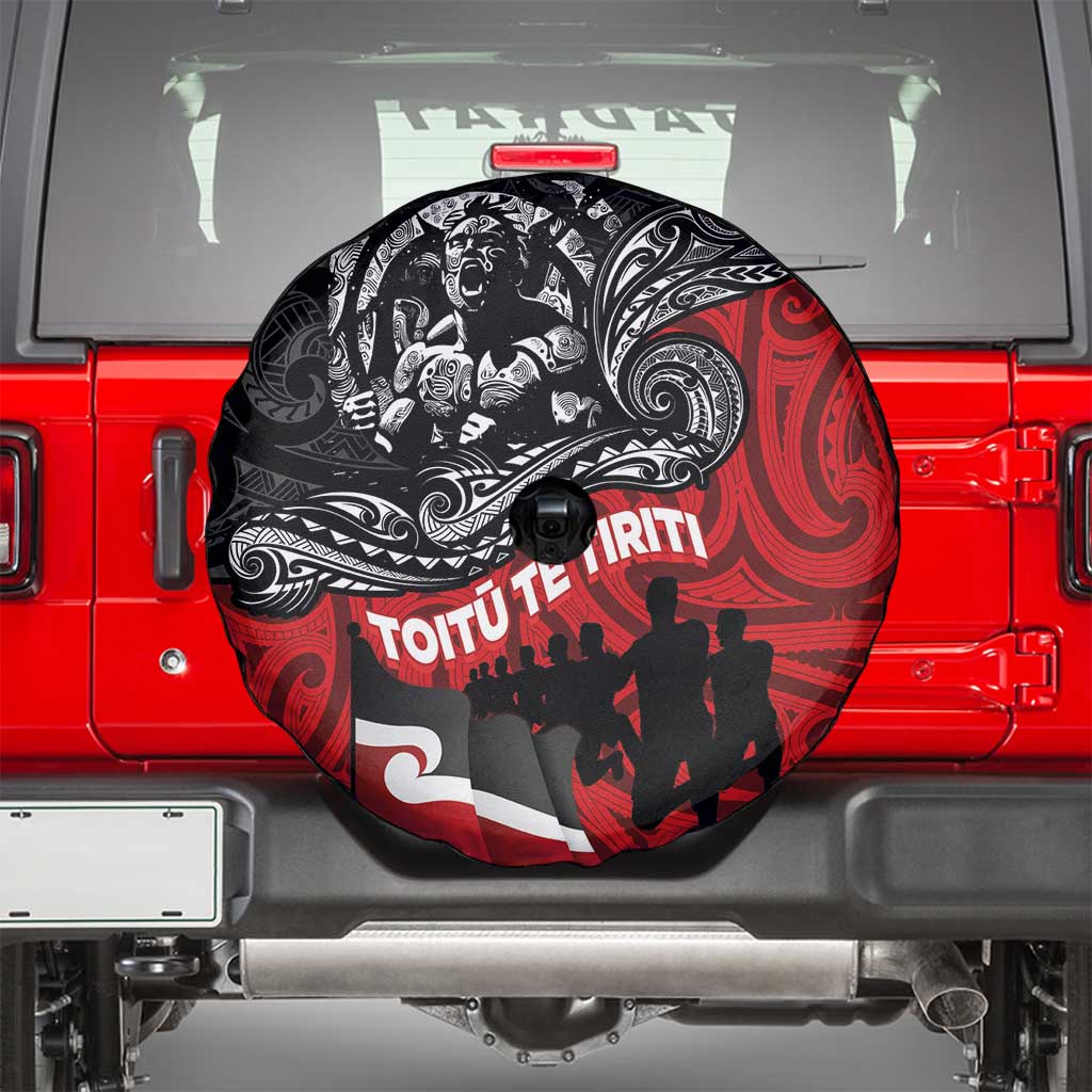 Aotearoa Toitu Te Tiriti Spare Tire Cover Honoring Te Tiriti o Waitangi Maori Haka LT03 - Polynesian Pride