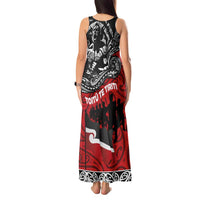 Aotearoa Toitu Te Tiriti Tank Maxi Dress Honoring Te Tiriti o Waitangi Maori Haka LT03 - Polynesian Pride