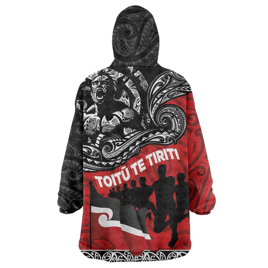 Aotearoa Toitu Te Tiriti Wearable Blanket Hoodie Honoring Te Tiriti o Waitangi Maori Haka LT03 - Polynesian Pride