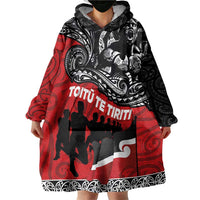 Aotearoa Toitu Te Tiriti Wearable Blanket Hoodie Honoring Te Tiriti o Waitangi Maori Haka LT03 - Polynesian Pride