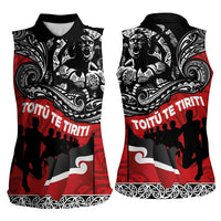 Aotearoa Toitu Te Tiriti Women Sleeveless Polo Shirt Honoring Te Tiriti o Waitangi Maori Haka LT03 - Polynesian Pride