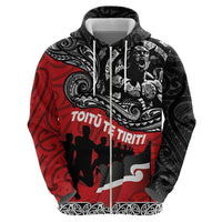 Aotearoa Toitu Te Tiriti Zip Hoodie Honoring Te Tiriti o Waitangi Maori Haka LT03 - Polynesian Pride