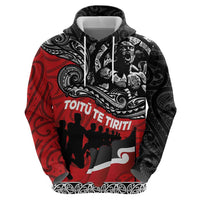 Aotearoa Toitu Te Tiriti Zip Hoodie Honoring Te Tiriti o Waitangi Maori Haka LT03 - Polynesian Pride