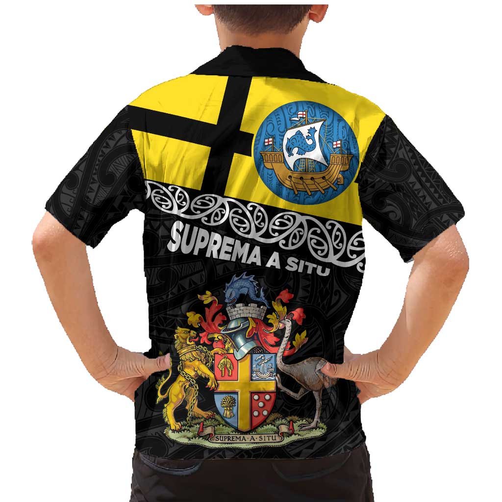 New Zealand Wellington Family Matching Mermaid Dress and Hawaiian Shirt The Capital's Emblems Flag and Koru Art LT03 - Polynesian Pride