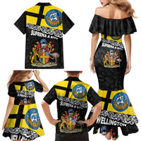 New Zealand Wellington Family Matching Mermaid Dress and Hawaiian Shirt The Capital's Emblems Flag and Koru Art LT03 - Polynesian Pride