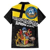 New Zealand Wellington Family Matching Off The Shoulder Long Sleeve Dress and Hawaiian Shirt The Capital's Emblems Flag and Koru Art LT03 - Polynesian Pride