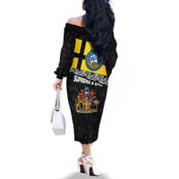 New Zealand Wellington Family Matching Off The Shoulder Long Sleeve Dress and Hawaiian Shirt The Capital's Emblems Flag and Koru Art LT03 - Polynesian Pride