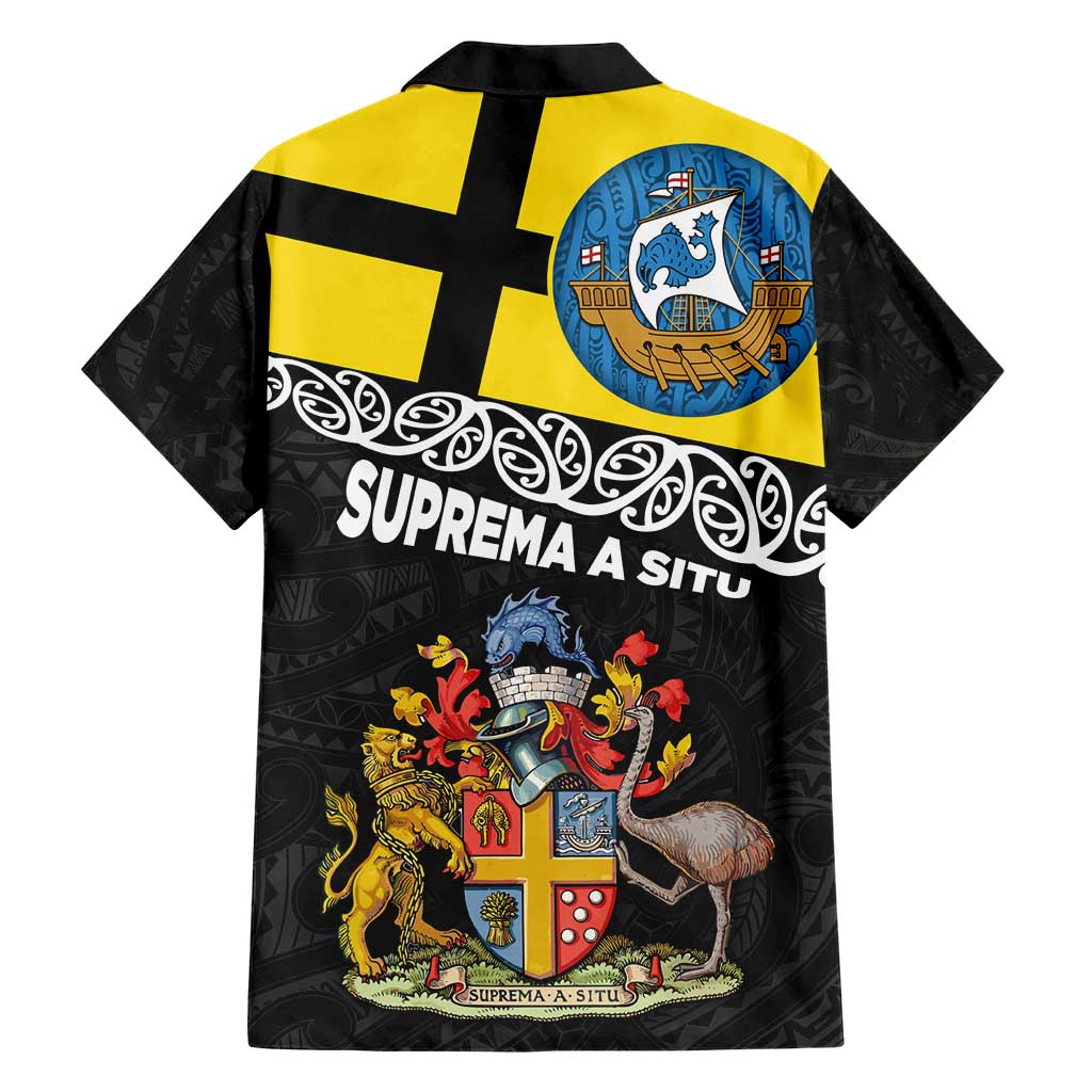 New Zealand Wellington Family Matching Short Sleeve Bodycon Dress and Hawaiian Shirt The Capital's Emblems Flag and Koru Art LT03 - Polynesian Pride