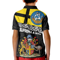 New Zealand Wellington Kid Polo Shirt The Capital's Emblems Flag and Koru Art
