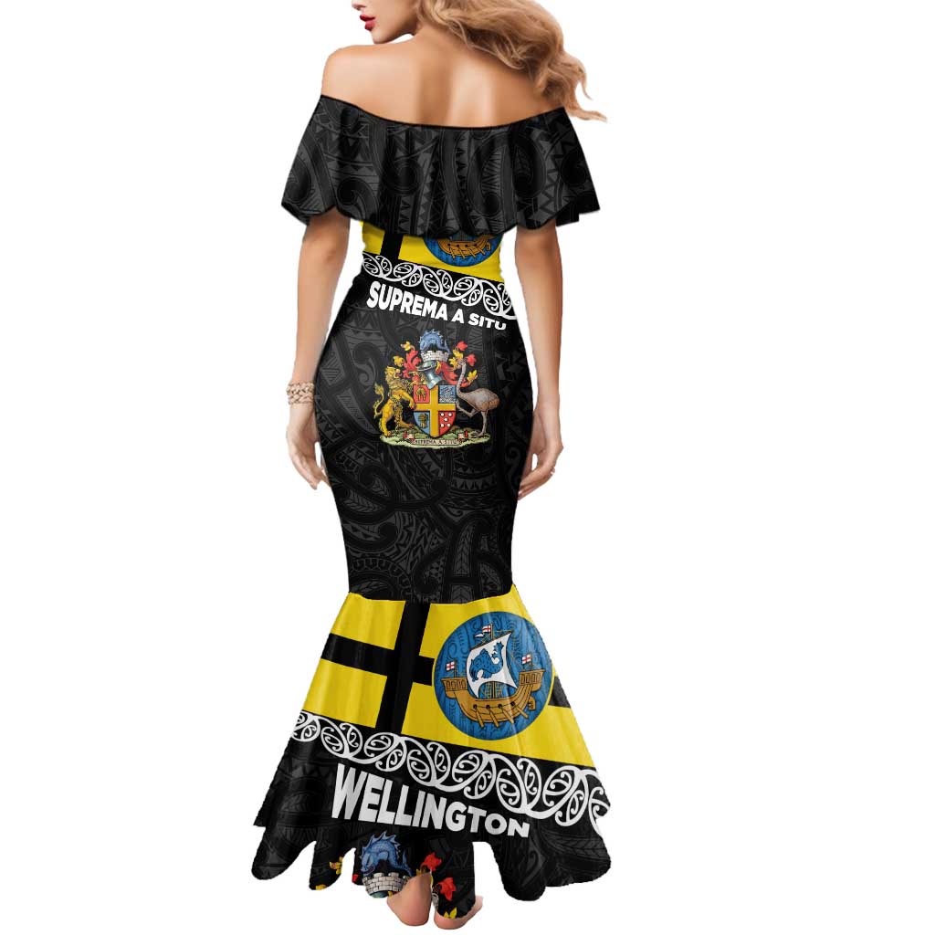 New Zealand Wellington Mermaid Dress The Capital's Emblems Flag and Koru Art LT03 - Polynesian Pride