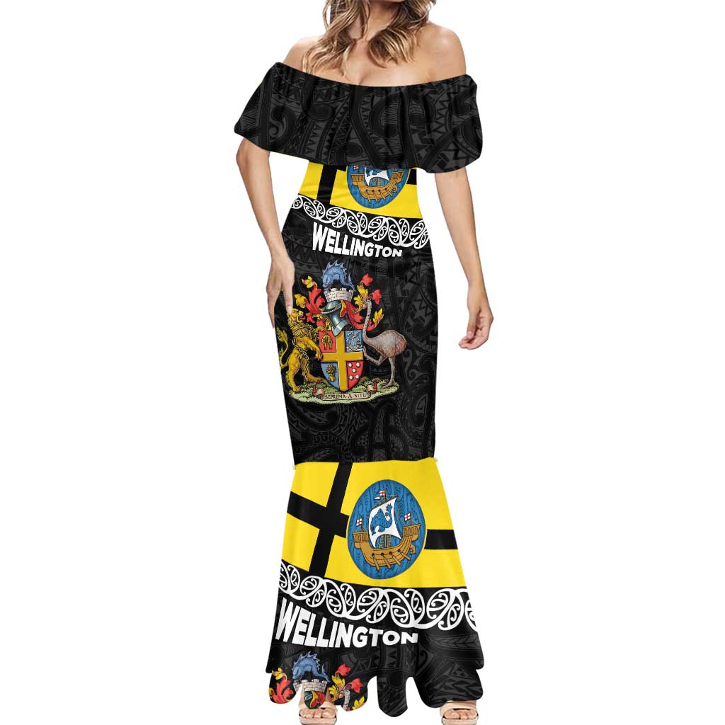 New Zealand Wellington Mermaid Dress The Capital's Emblems Flag and Koru Art LT03 - Polynesian Pride