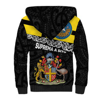 New Zealand Wellington Sherpa Hoodie The Capital's Emblems Flag and Koru Art LT03 - Polynesian Pride