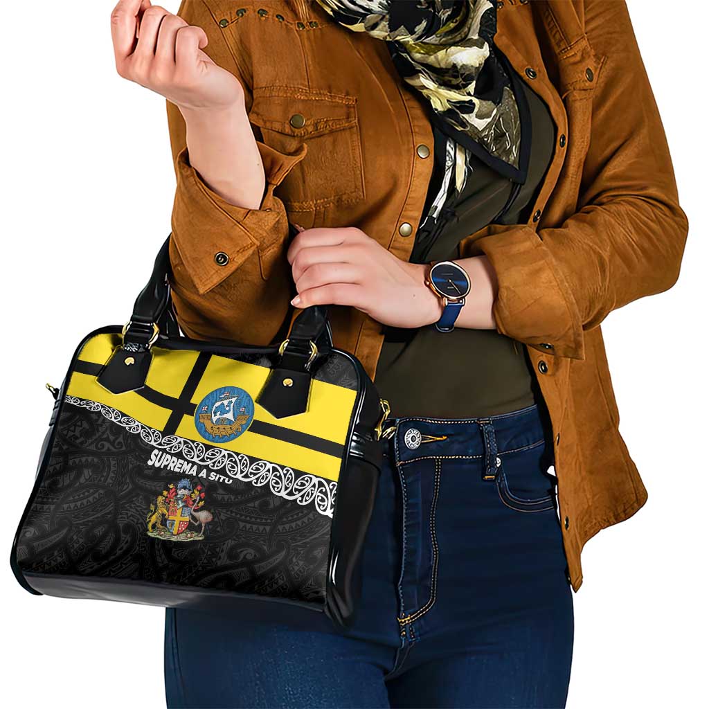New Zealand Wellington Shoulder Handbag The Capital's Emblems Flag and Koru Art