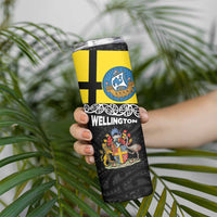 New Zealand Wellington Skinny Tumbler The Capital's Emblems - Flag and Koru Art LT03 - Polynesian Pride
