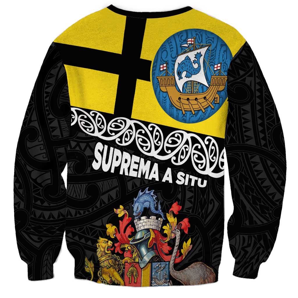 New Zealand Wellington Sweatshirt The Capital's Emblems Flag and Koru Art LT03 - Polynesian Pride