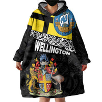 New Zealand Wellington Wearable Blanket Hoodie The Capital's Emblems Flag and Koru Art LT03 - Polynesian Pride