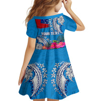 Personalised Samoa Coat Of Arms Family Matching Tank Maxi Dress and Hawaiian Shirt Tropical Flower Blue Polynesian Pattern LT03 - Polynesian Pride