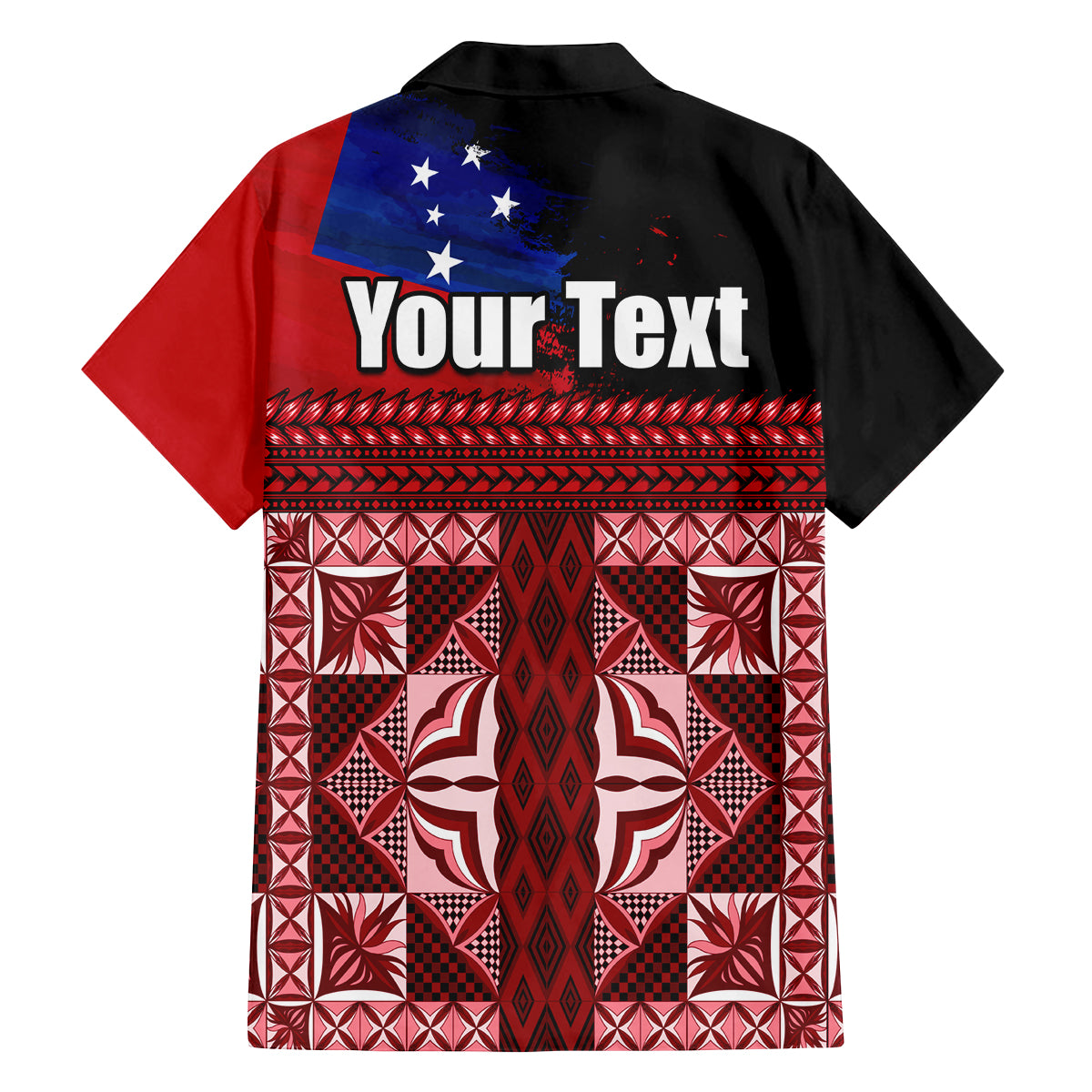 Samoa Flag Day Family Matching Tank Maxi Dress and Hawaiian Shirt Siapo Pattern and Ula Fala LT03 - Polynesian Pride