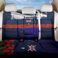 New Zealand and Australia ANZAC Day Back Car Seat Cover Lest We Forget Red Poppy Flowers and Soldier LT03 One Size Blue - Polynesian Pride