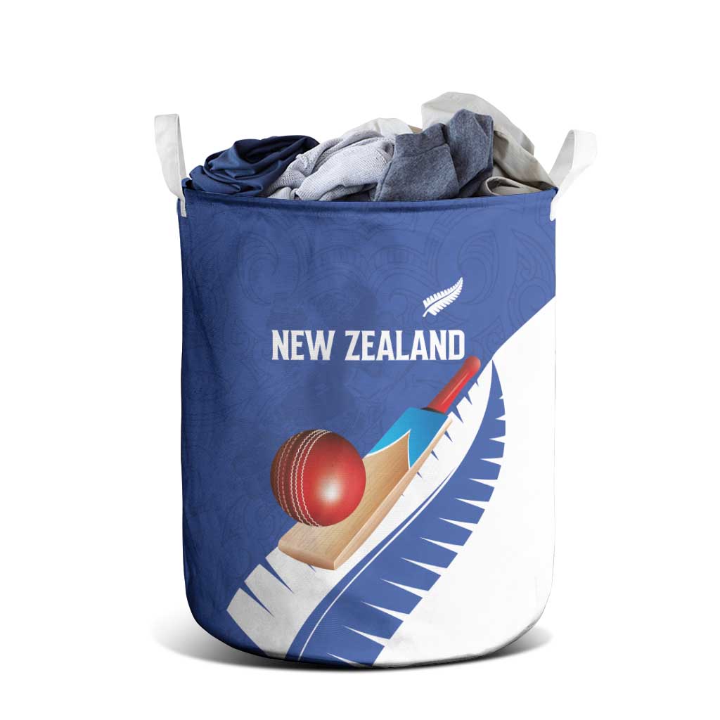 New Zealand Cricket Laundry Basket Kiwi Birds Haka Dance Blue Fern Sporty Style LT03 - Polynesian Pride