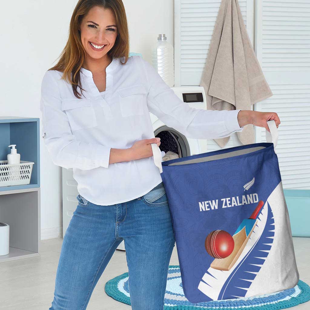 New Zealand Cricket Laundry Basket Kiwi Birds Haka Dance Blue Fern Sporty Style LT03 - Polynesian Pride