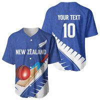 Custom New Zealand Cricket Baseball Jersey Kiwi Birds Haka Dance Blue Fern Sporty Style LT03 - Polynesian Pride