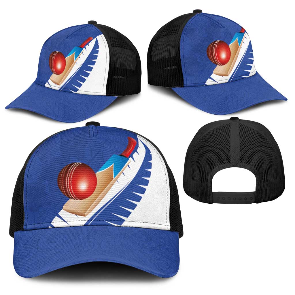 New Zealand Cricket Baseball Net Cap Kiwi Birds Haka Dance Blue Fern Sporty Style LT03 - Polynesian Pride