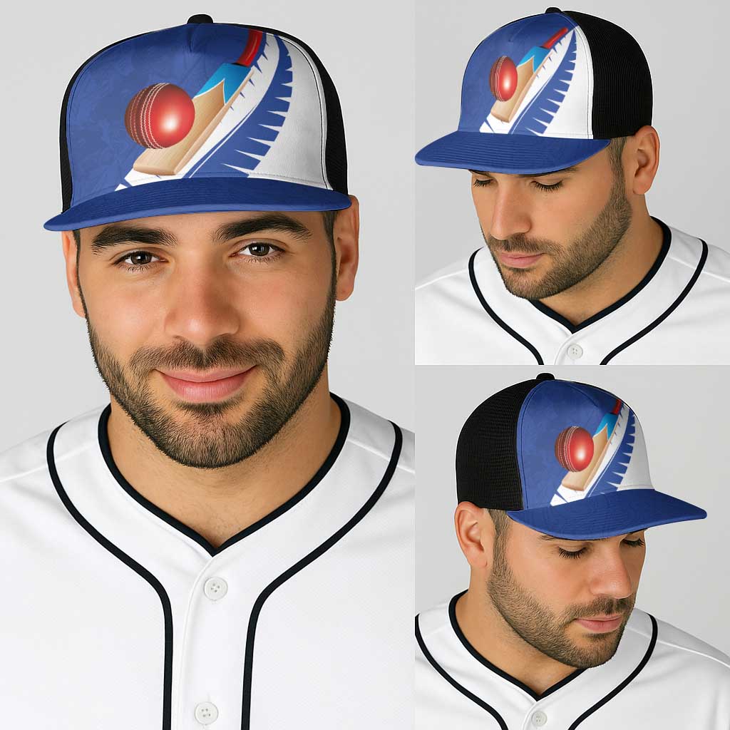 New Zealand Cricket Baseball Net Cap Kiwi Birds Haka Dance Blue Fern Sporty Style LT03 - Polynesian Pride