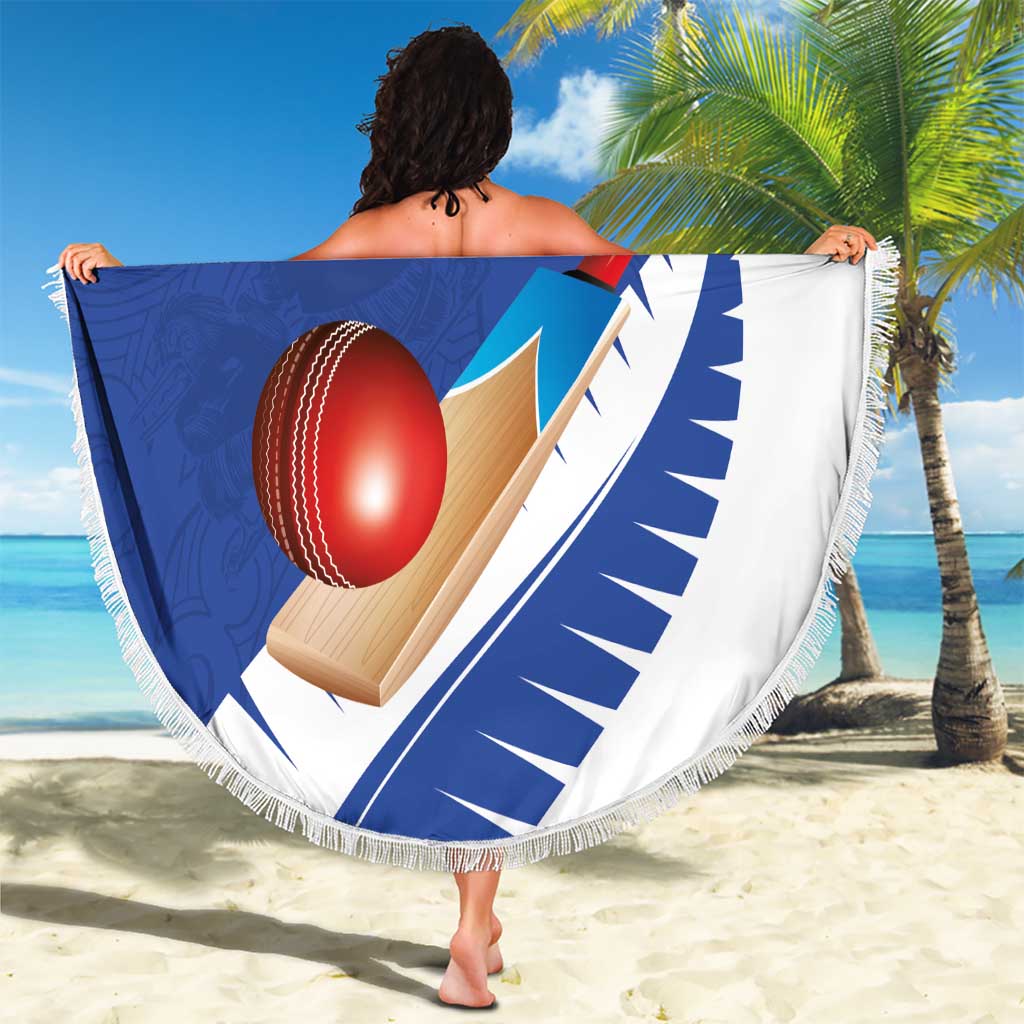 New Zealand Cricket Beach Blanket Kiwi Birds Haka Dance Blue Fern Sporty Style LT03 - Polynesian Pride