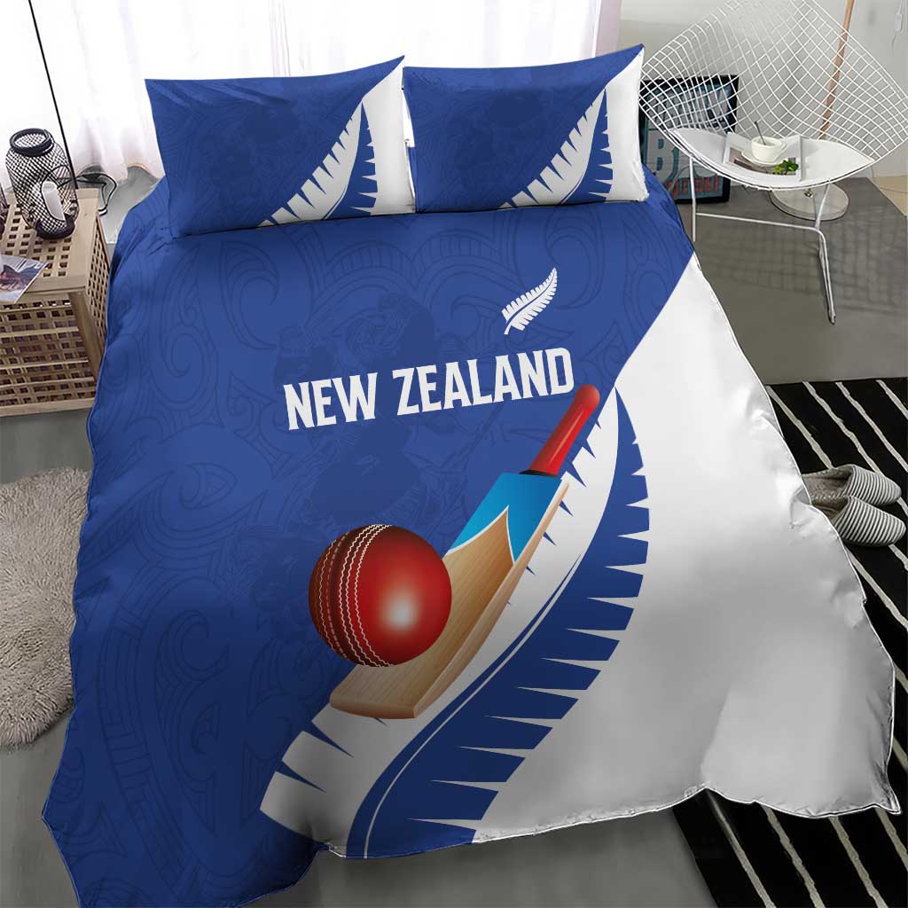 New Zealand Cricket Bedding Set Kiwi Birds Haka Dance Blue Fern Sporty Style LT03 - Polynesian Pride
