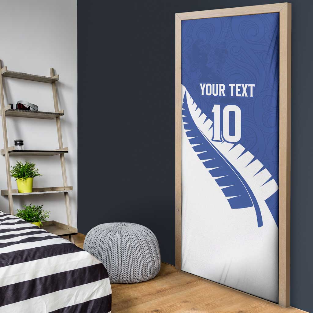 Custom New Zealand Cricket Door Cover Kiwi Birds Haka Dance Blue Fern Sporty Style LT03 - Polynesian Pride