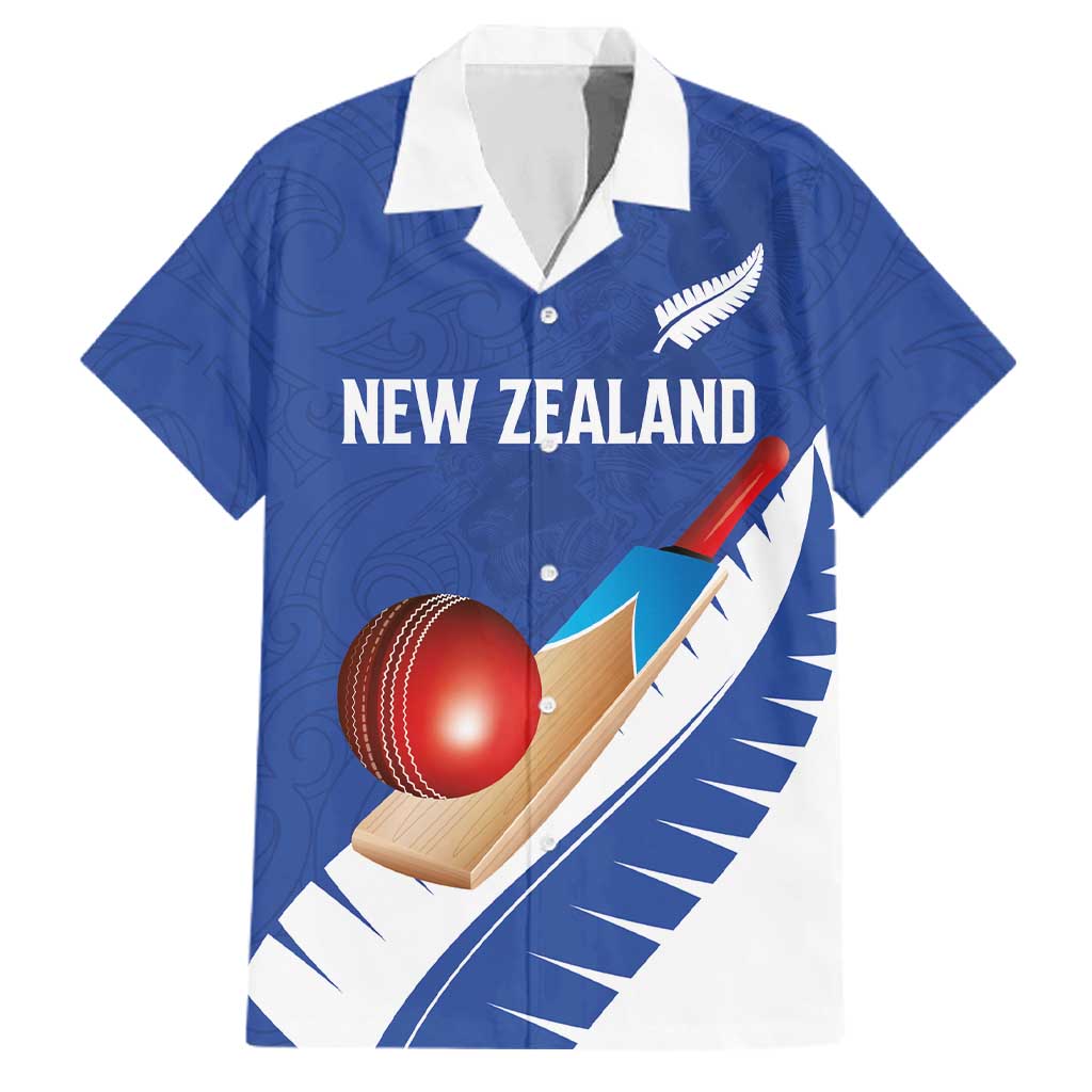 Custom New Zealand Cricket Family Matching Short Sleeve Bodycon Dress and Hawaiian Shirt Kiwi Birds Haka Dance Blue Fern Sporty Style LT03 Dad's Shirt - Short Sleeve Blue - Polynesian Pride