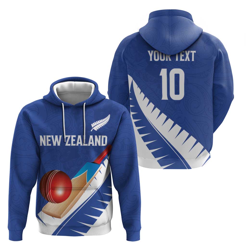 Custom New Zealand Cricket Hoodie Kiwi Birds Haka Dance Blue Fern Sporty Style LT03 - Polynesian Pride