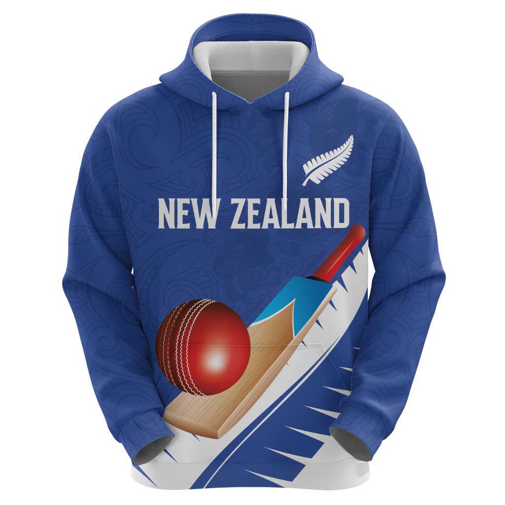 Custom New Zealand Cricket Hoodie Kiwi Birds Haka Dance Blue Fern Sporty Style LT03 - Polynesian Pride