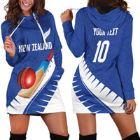 Custom New Zealand Cricket Hoodie Dress Kiwi Birds Haka Dance Blue Fern Sporty Style LT03 - Polynesian Pride