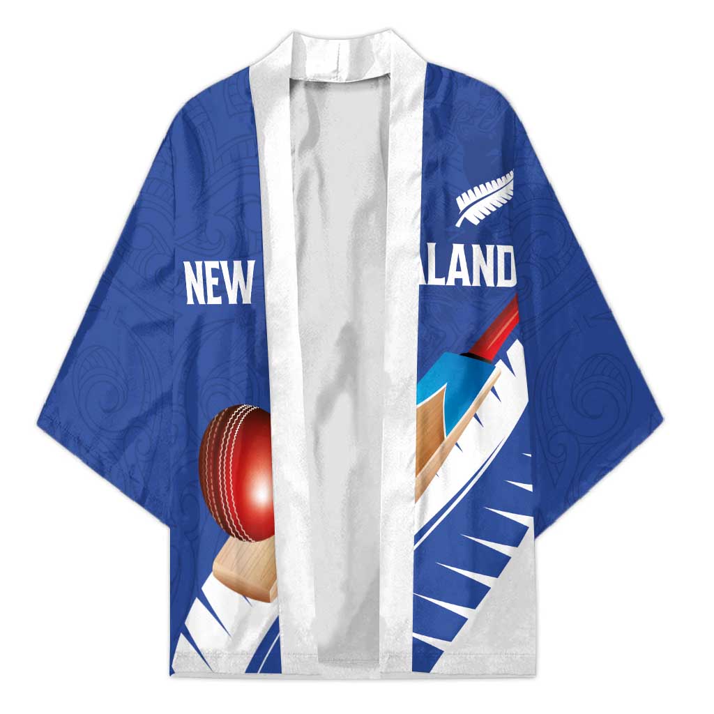 Custom New Zealand Cricket Kimono Kiwi Birds Haka Dance Blue Fern Sporty Style LT03 Unisex Blue - Polynesian Pride