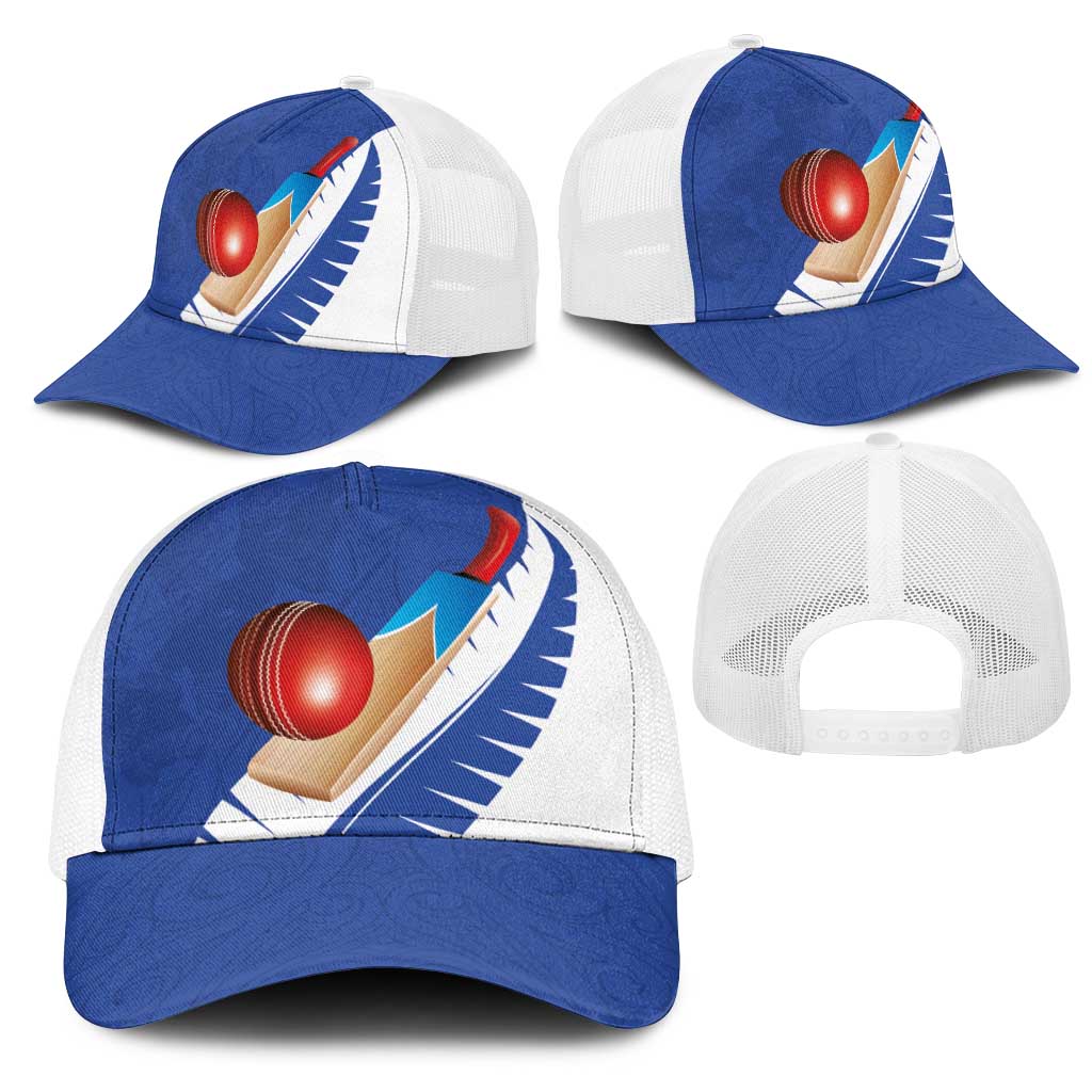 New Zealand Cricket Mesh Trucker Cap Kiwi Birds Haka Dance Blue Fern Sporty Style LT03 - Polynesian Pride