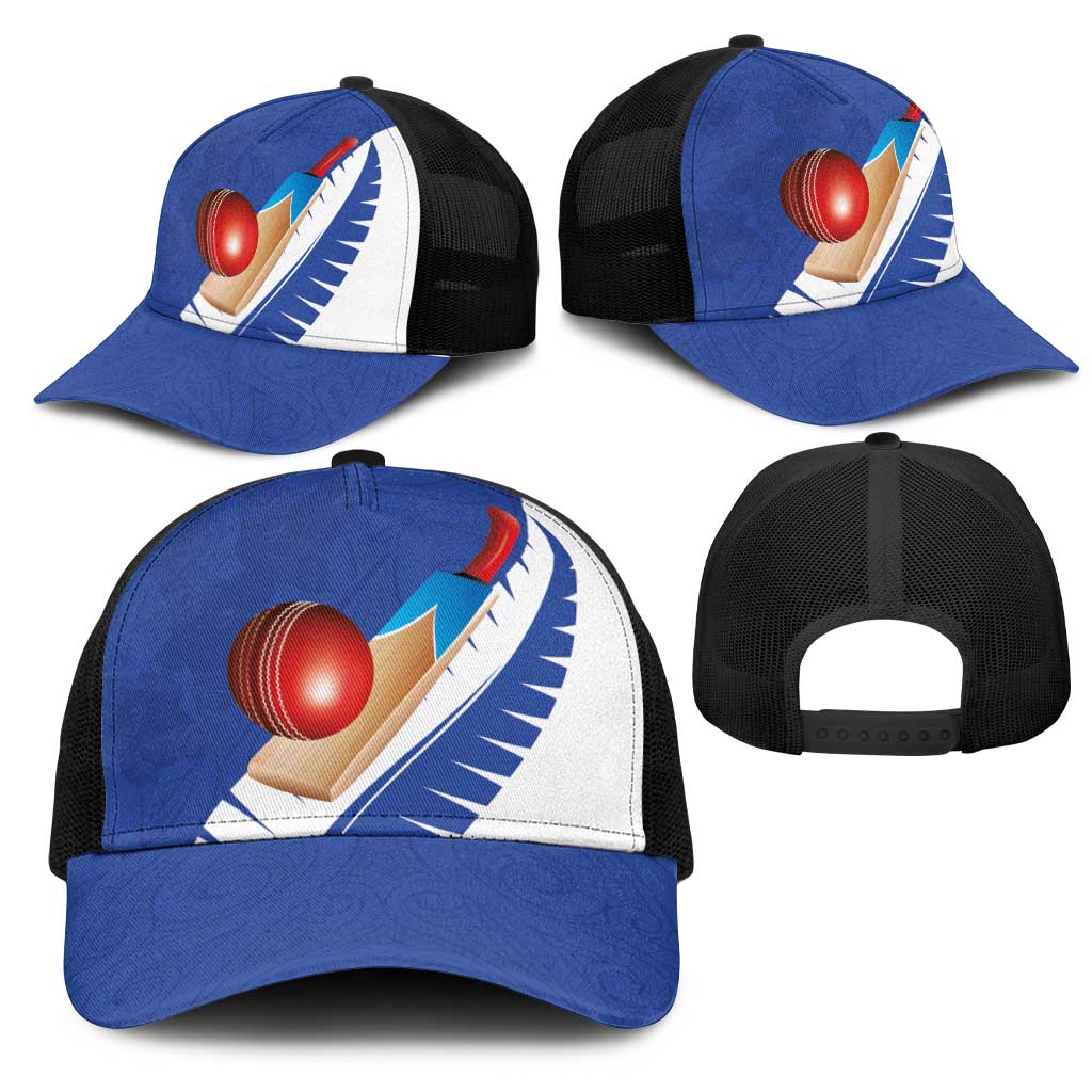 New Zealand Cricket Mesh Trucker Cap Kiwi Birds Haka Dance Blue Fern Sporty Style LT03 - Polynesian Pride