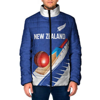 Custom New Zealand Cricket Padded Jacket Kiwi Birds Haka Dance Blue Fern Sporty Style LT03 Men Blue - Polynesian Pride