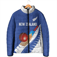 Custom New Zealand Cricket Padded Jacket Kiwi Birds Haka Dance Blue Fern Sporty Style LT03 - Polynesian Pride