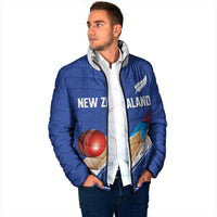 Custom New Zealand Cricket Padded Jacket Kiwi Birds Haka Dance Blue Fern Sporty Style LT03 - Polynesian Pride