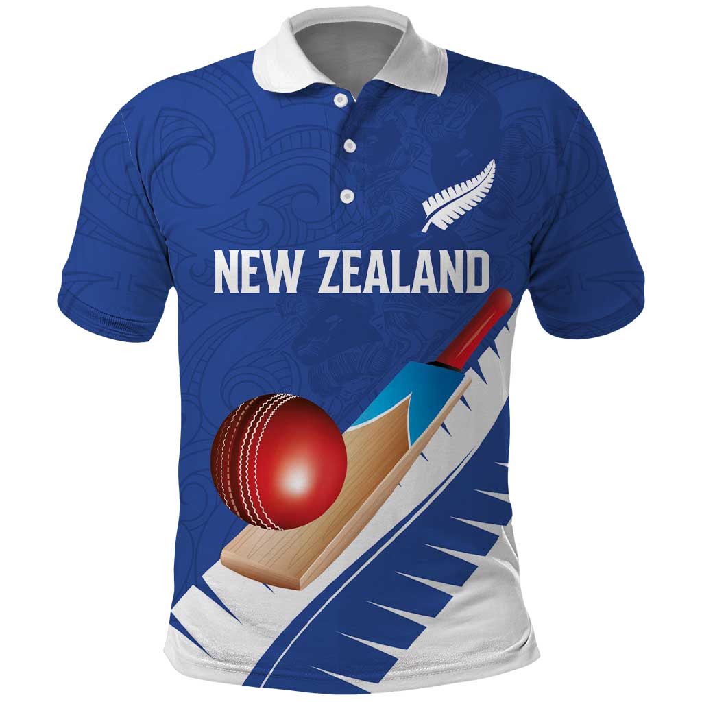 Custom New Zealand Cricket Polo Shirt Kiwi Birds Haka Dance Blue Fern Sporty Style